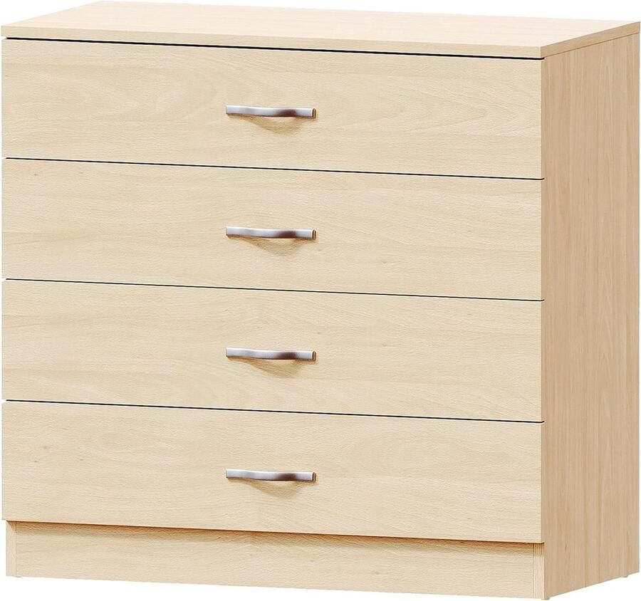 4 Drawer Pine Drawer Cabinet with Metal Handles and Runners Unique Anti-Bend Drawer Support Riano Bedroom Furniture