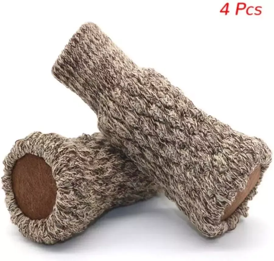 4 Grijze Kakhi Stoelpoot Sokken Omtrek 7 tot 17cm doorsnee 2 tot 5 5cm Beschermers Dopjes Stoel Vloer Bescherming bruin Socks Vloerbeschermers Bescherming