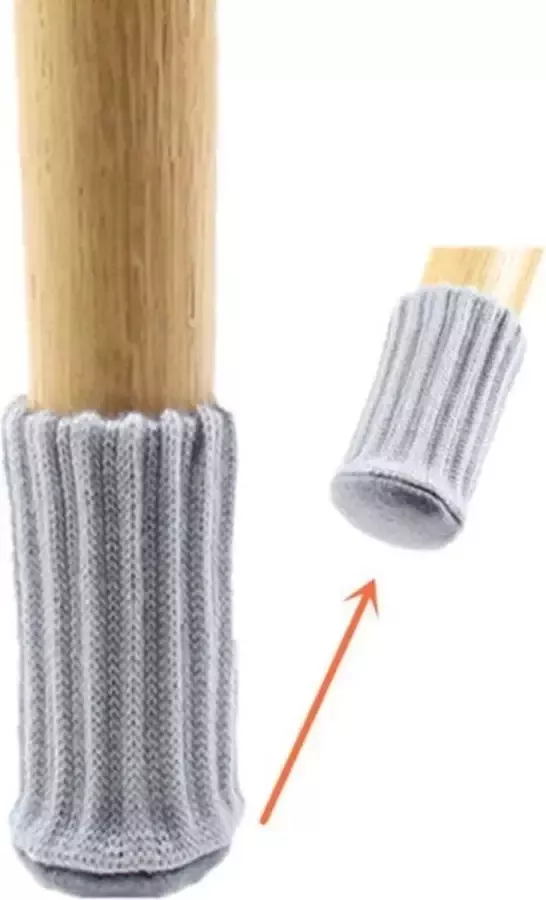 4 Grijze Stoelpoot Sokken Omtrek 7 tot 17cm Beschermers Dopjes Stoel Vloer Bescherming bruin Socks Vloerbeschermers Bescherming
