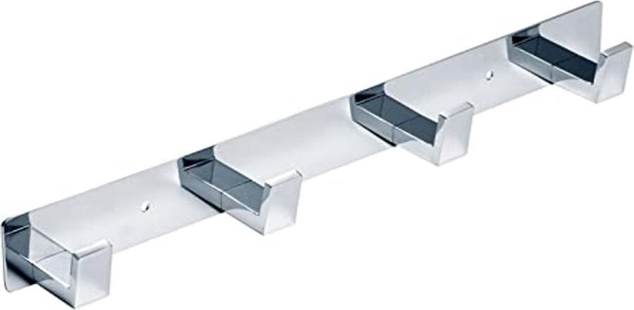 4 Haken Matzwarte Wandhaak Roestvrij Stalen Kapstok voor Jassen en Handdoeken