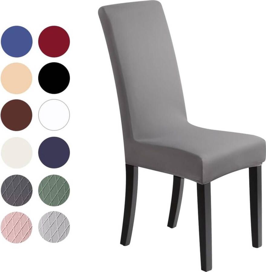 4 hoezen stretch stoelhoes elastische moderne hoezen elastaan ​​stretchhoezen bi-elastische stretchhoezen zeer gemakkelijk schoon te maken en duurzaam universeel (pak van 4 taupe) J