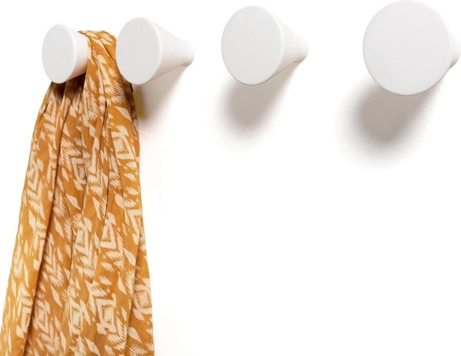 4 Kapstok muur kapstokhaken multifunctioneel en stijlvol 4 stuks wit design