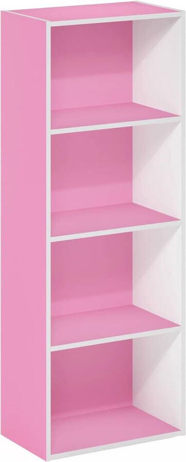 4-laags boekenkast roze wit