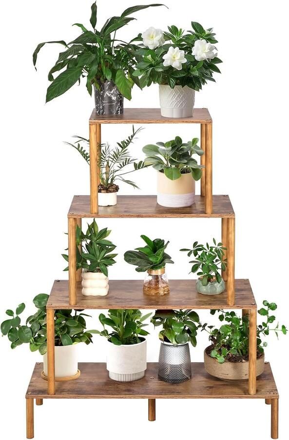 4 Laags Ladder Boekenkast Stijlvol en Functioneel Hout