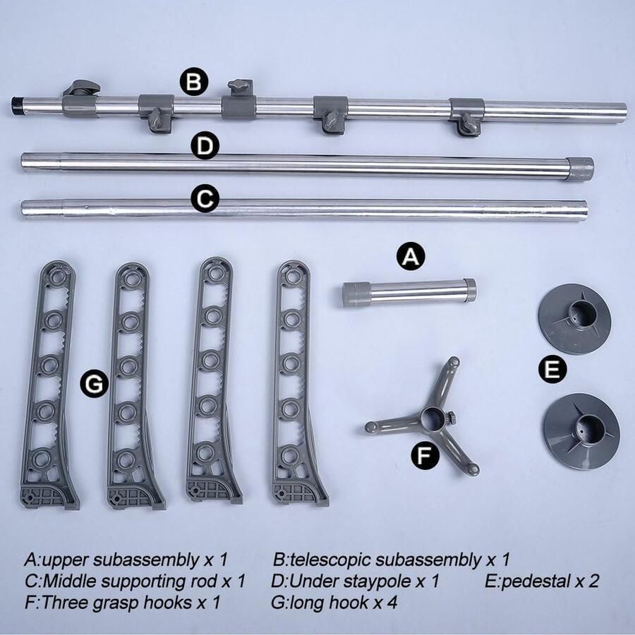 4-laags staand droogrek kledingorganizer 1 stuk metaal in hoogte verstelbaar