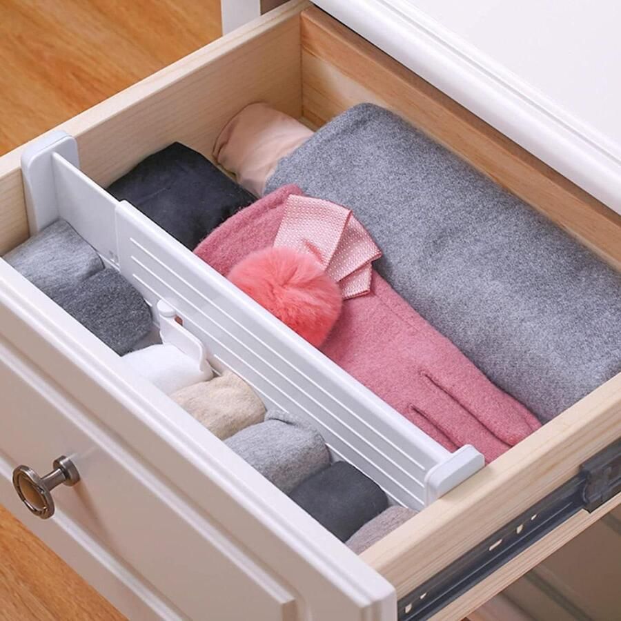 4 lade organizer opbergsysteem verstelbare ladeverdeler voor keuken slaapkamer kantoor wit