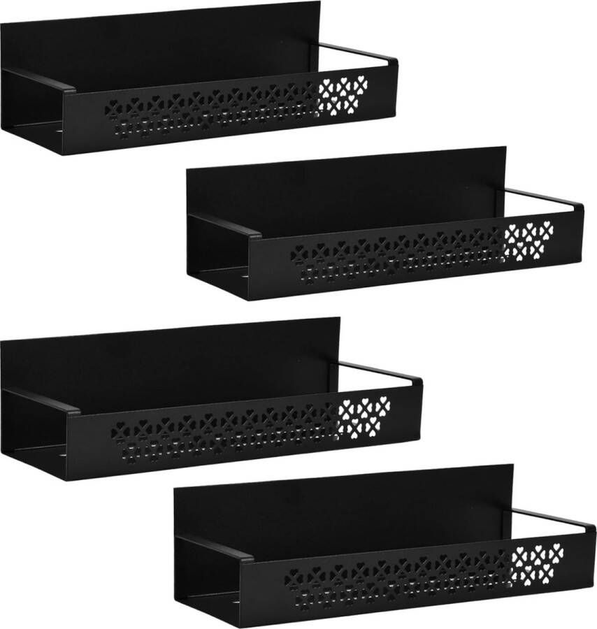 4 magnetisch kruidenrek voor koelkast 2 maten magnetisch kruidenrek koelkasthangend klein keukenrek niet boren metalen keukenrek kruidenorganizer zwart