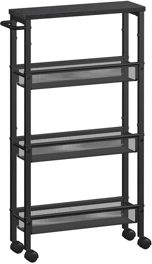 4 -niveau Troting Trolley Rolling Cart Storage Organizer Houten spaanbord 13 x 45 4 x 77 cm