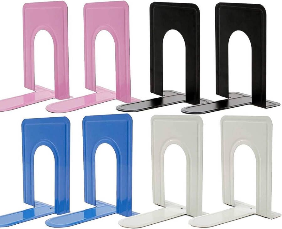 4 paar boekensteunen van metaal boekenhouder onzichtbare boekenkast voor boekenkast keuken kantoor school bibliotheek 4 kleuren