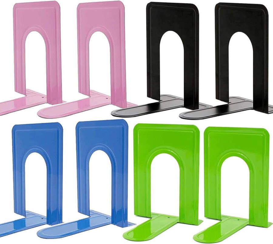 4 paar boekensteunen van metaal boekenhouder onzichtbare boekenkast voor boekenkast keuken kantoor school bibliotheek 4 kleuren - Foto 2