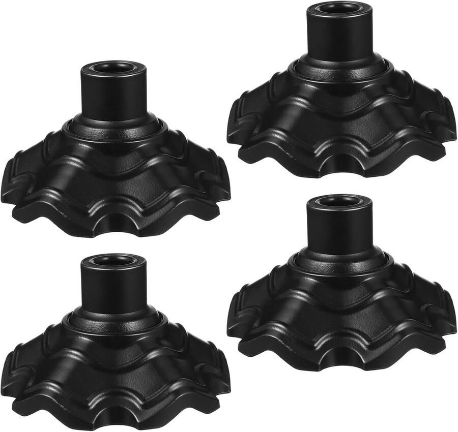 4-pack camping stoelpoot beschermers pootdoppen voor kampeerkeuken meubel vloerbeschermers -13 mm 360 graden draaibaar accessoires voor buitenkampeerstoelen zwart
