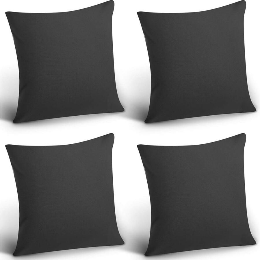 4-Pack decoratieve waterdichte kussenslopen voor buiten vierkante patio balkon tuin waterdichte kussensloop PU-coating kussensloop voor bank bed patio sofa tent