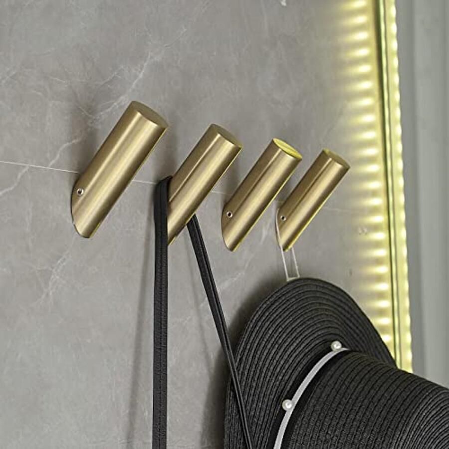 4-pack geborsteld gouden handdoekhaken voor badkamer muur haken kapstok haken zware kleding hanger haak
