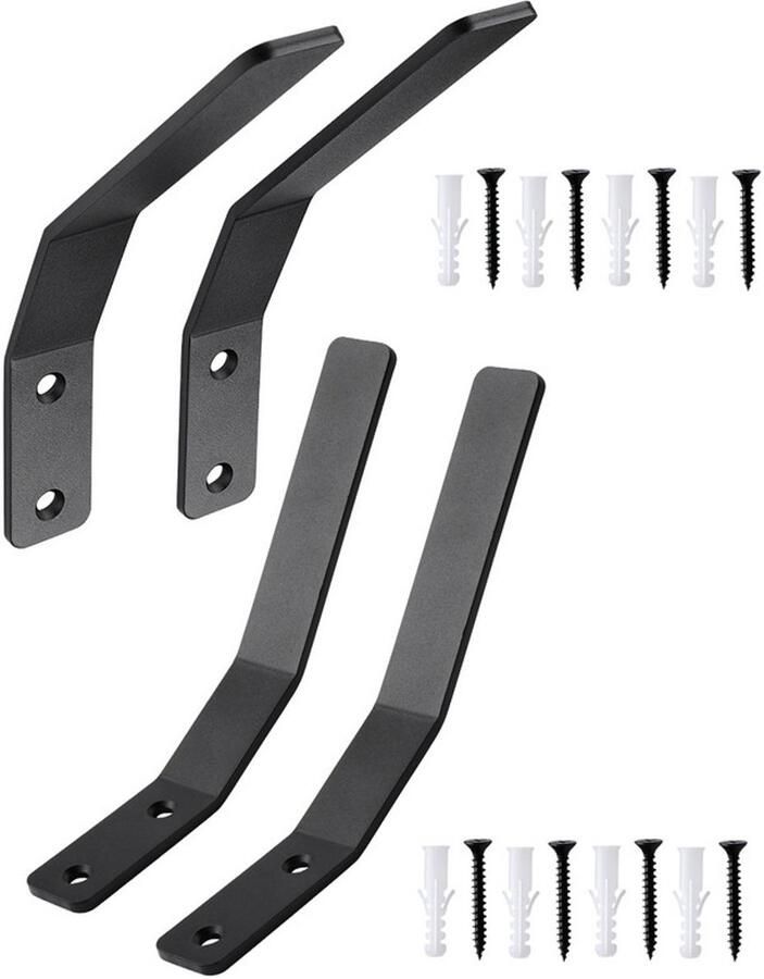 4-Pack kapstokhaken Aan de muur gemonteerde zware kapstokhaak Metalen hanger enkele haak Kapstokhaak met schroeven Aan de muur gemonteerde dubbele haak Stevige metalen hangerhaak Geschikt voor badkamer slaapkamer (zwart)