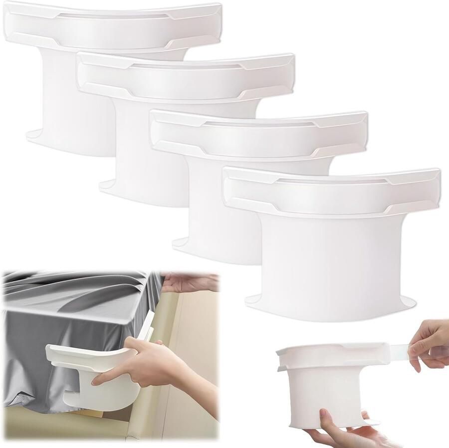 4 Pcs Bed Sheet Holders met Locking Strips Robuuste Bed Sheet Clips Open Corner Support Straps voor Alle Matrasbeschermers en Dekens