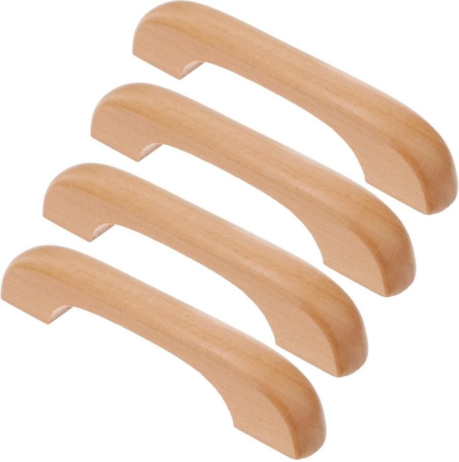 4 Pcs Furniture Door Handles Wooden Cabinet Dresser Knobs Wooden Kitchen Handles Wooden Drawer Cabinet Door Knobs Furniture Beech Wardrobe