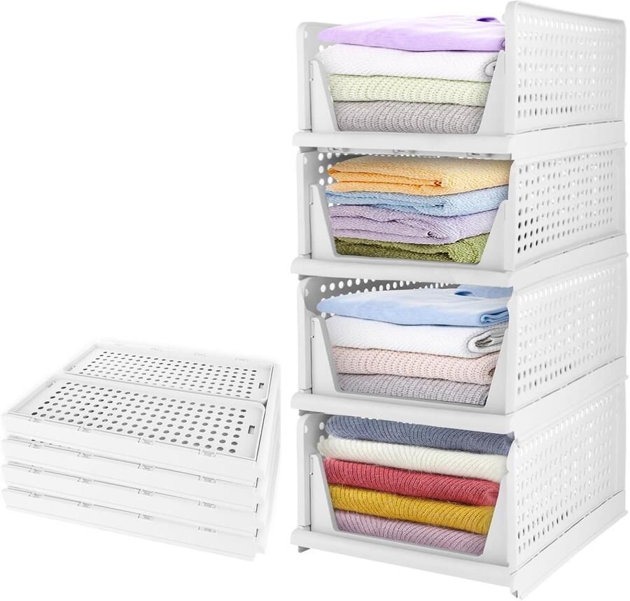 4 Pcs Lade-Inserts voor Kledingkast Vouwbare Organizer voor Slaapkamer Badkamer Keuken