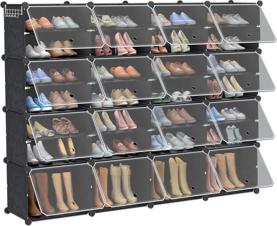 4 rijen en 8 lagen schoenenrek DIY schoenenkast schoenenrek opbergrek maximale belasting 10 kg