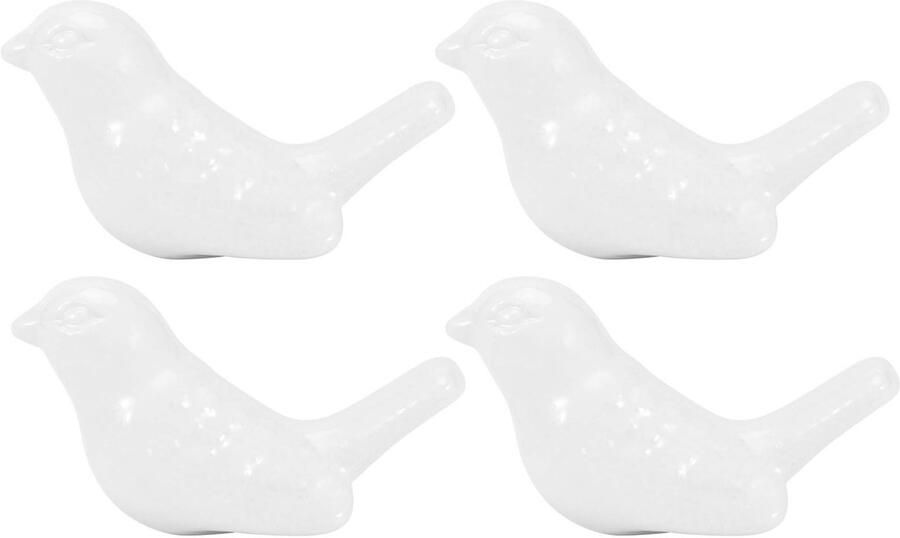 4 Set Bird Shape Ceramic Knobs DIY Door Drawer Cabinet Handle Furniture Accessories Furniture Kitchen Handle Knobs and Pulls Cabinet Knob(White)
