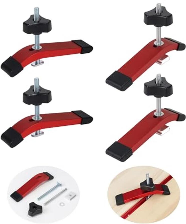 4 sets T-Track Hold Down klemmen voor hout- en metaalbewerking