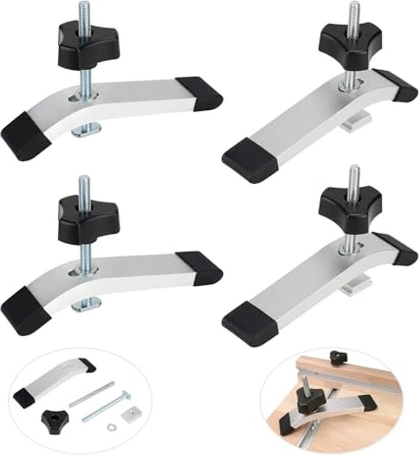 4 Sets T-Track Klemmen voor Houtbewerking en Metaalbewerking