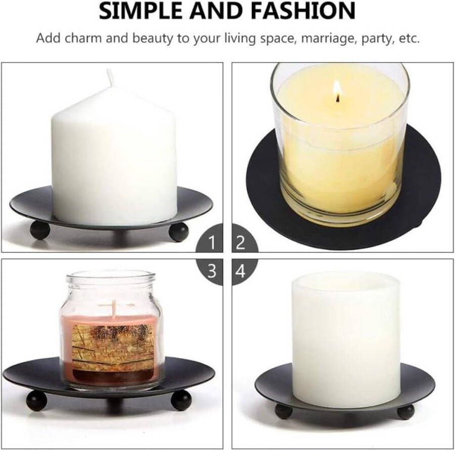 4 Stks 10cm Ijzeren Plaat Kandelaar Metalen Kandelaar Houders Kaars Voetstuk Base Voor Eettafel Ornament Wierook Kegels Spa Bruiloft Bidden Thuis Party Banket Decoratie