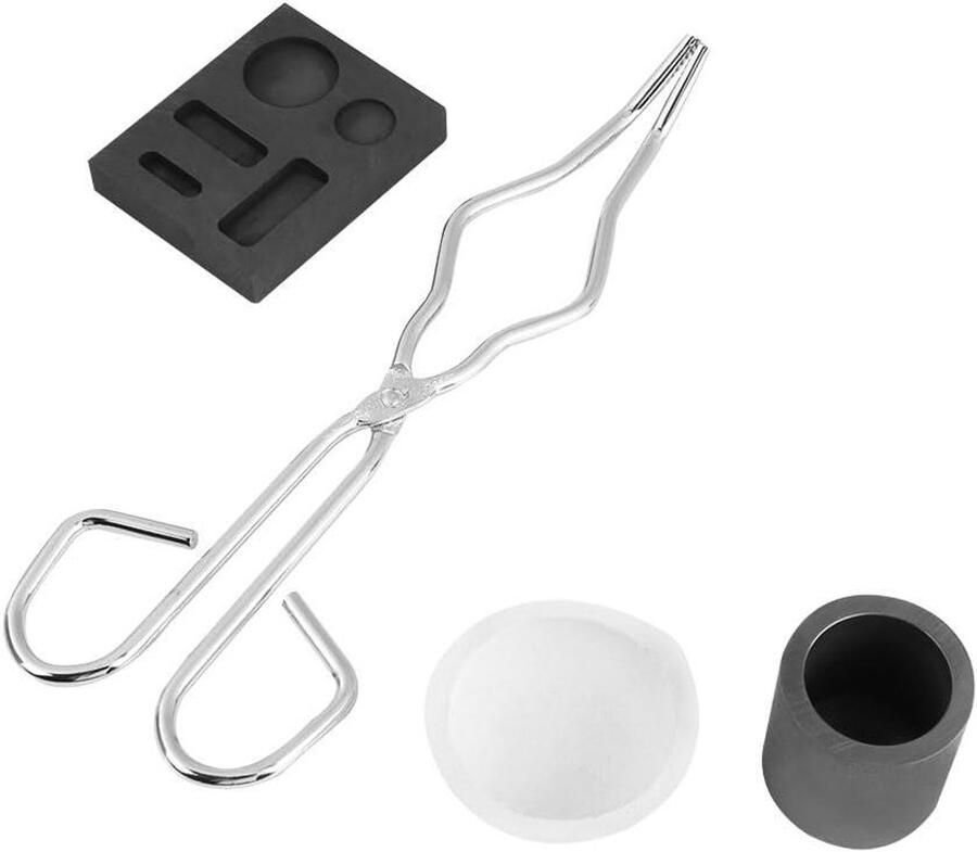 4 stks Graphite Crucible Set Ingot Torch Smelting Kit Mould inclusief High Purity Graphite Crucible + Tang + Kom + Combo Voor Goud Zilver Platina Metaal