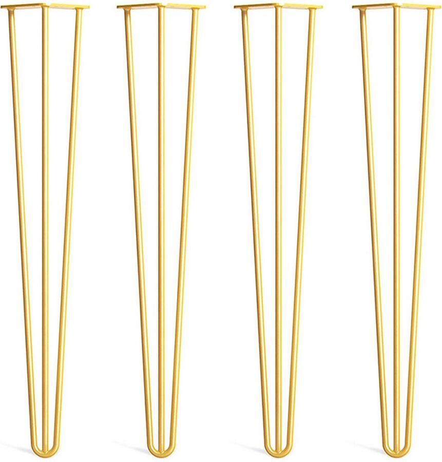 Set van 4 Tafelpoten Retro Hairpin Metalen Tafelpoten Tafelonderdeel metaal meubelpoten Hairpin Tafelpoten goud 20CM voor doe-het-zelvers om tv-standaards bankstandaards salontafel bureau dressoirs en kasten enzovoort te