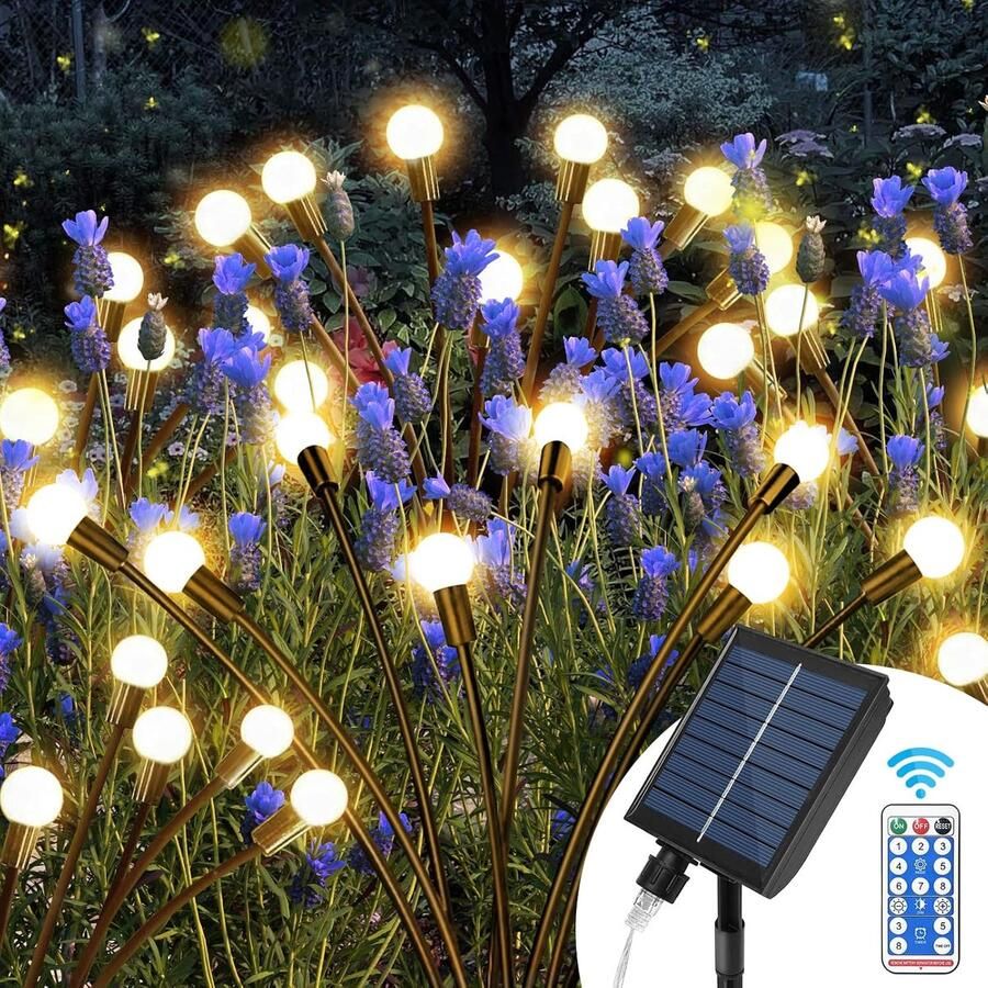 4 Stuks 32 LEDs Tuin Buiten Solarverlichting Buitenverlichting Gloeiwormen Solar Led Lampen Gloeiwormen buitenverlichting op Zonne-Zwaaiende Tuinverlichting Voor Terras Binnenplaats