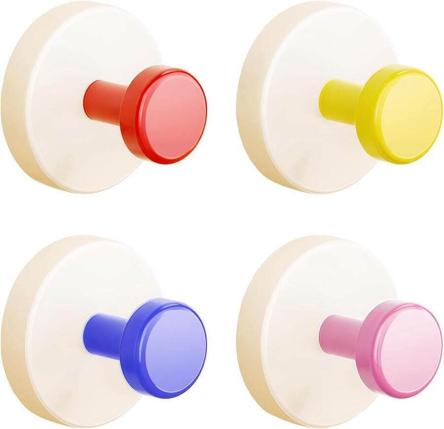 4 stuks 6 1*6 1*4 cm Zuignaphaken Badkamer Haken badjashaken verwijderbare haak handdoekrek verwijderbaar en herbruikbaar voor douche keukenkast muur glazen deur camperkast wit