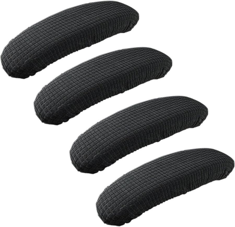 4 stuks armleuninghoezen voor bureaustoelen Zwart Comfortabele en duurzame slipcovers