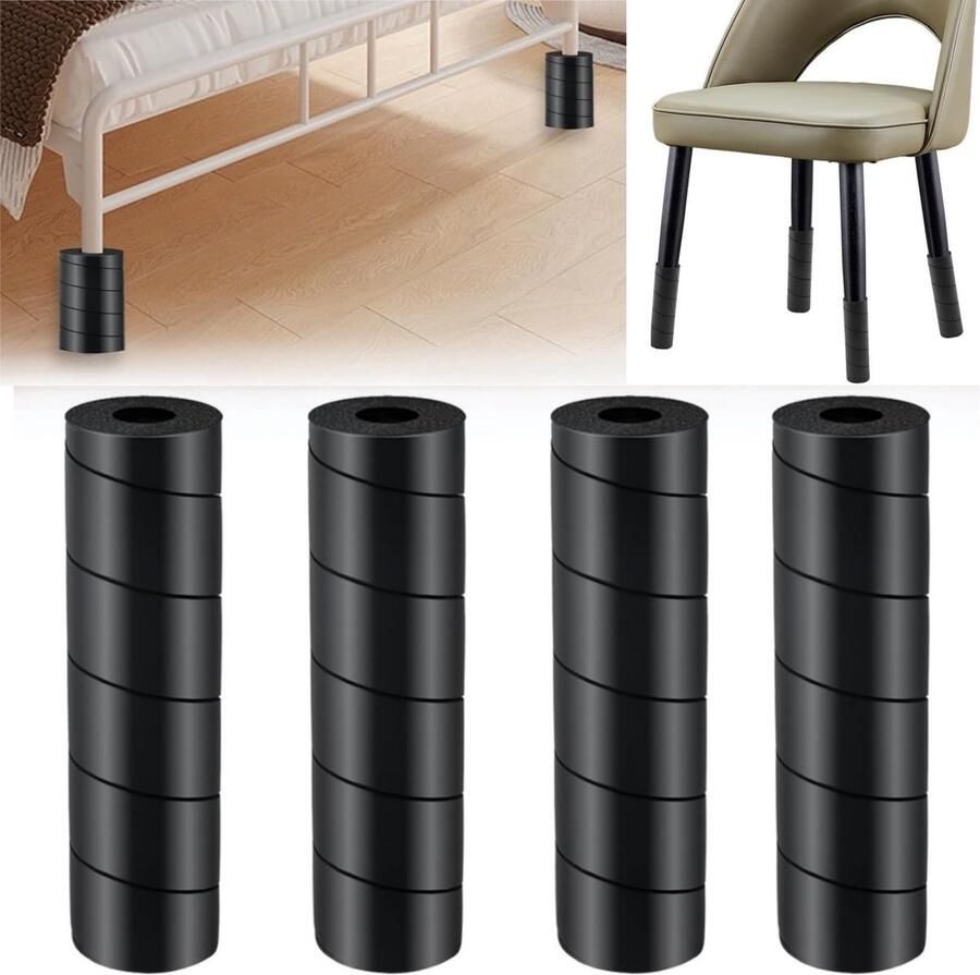 4 stuks bedframe pootdoppen dikke vloerbeschermer herbruikbare meubelpootdoppen botbeschermers voorkomt knieblessures door het stoten tegen harde benen zwart
