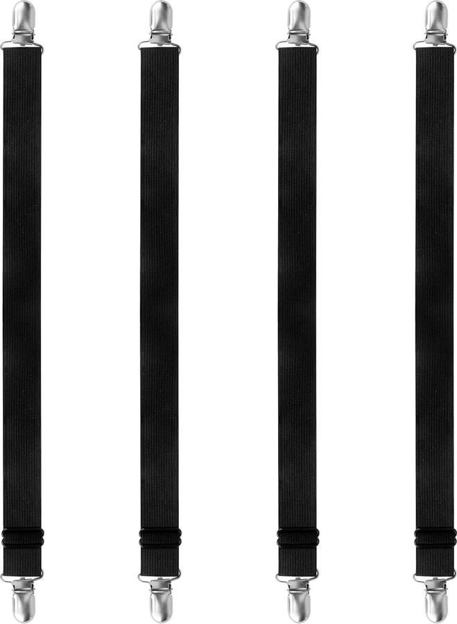 4 stuks bedlakenspanners verstelbaar 55-220 cm voor kreukvrije lakens elastische beddenlaken spanners met metalen clip voor beddengoed matras strijkplank bank beddenspanners