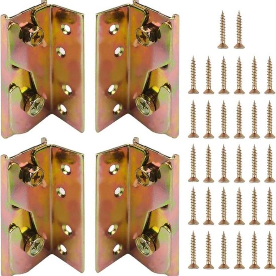 4 stuks bedverbinders ophangbeslag zware belasting bedbeslag om op te hangen bedleuning hoekverbindingen