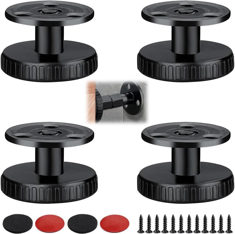 4-stuks bedwandbeschermer Anti-slinger matrashoes Wandbeschermer Hoofdeindestopper Verstelbare meubelpoten Geschikt voor tafels bedden kasten planken en ander meubilair Zwart