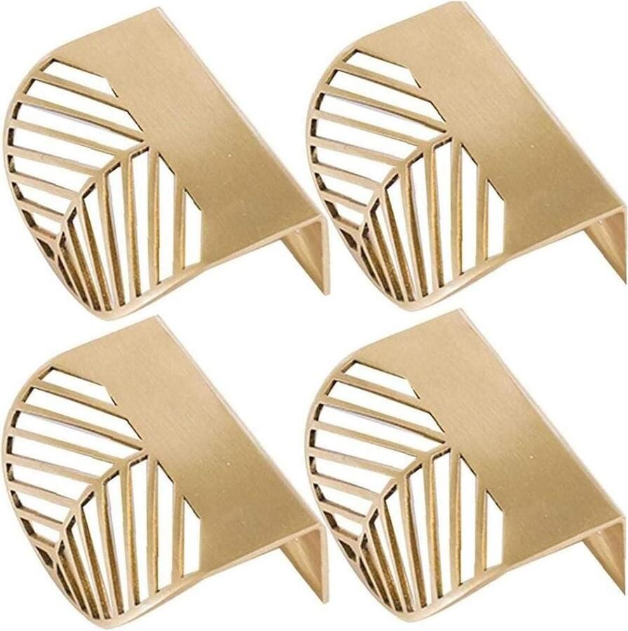 4 stuks bladvormige koperen ladegrepen voor keuken badkamer slaapkamer goudkleurige meubelgrepen