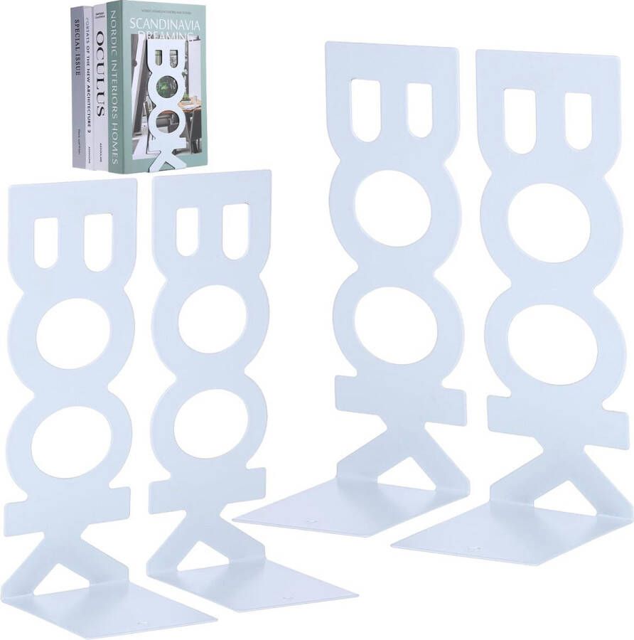 4 stuks boekensteunen 20 8 x 8 5 cm boekensteunen van metaal L-vorm boekenstandaard boekensteun boekenpatroon boekenhouders kinderboekenhouder voor school bibliotheek zware boeken