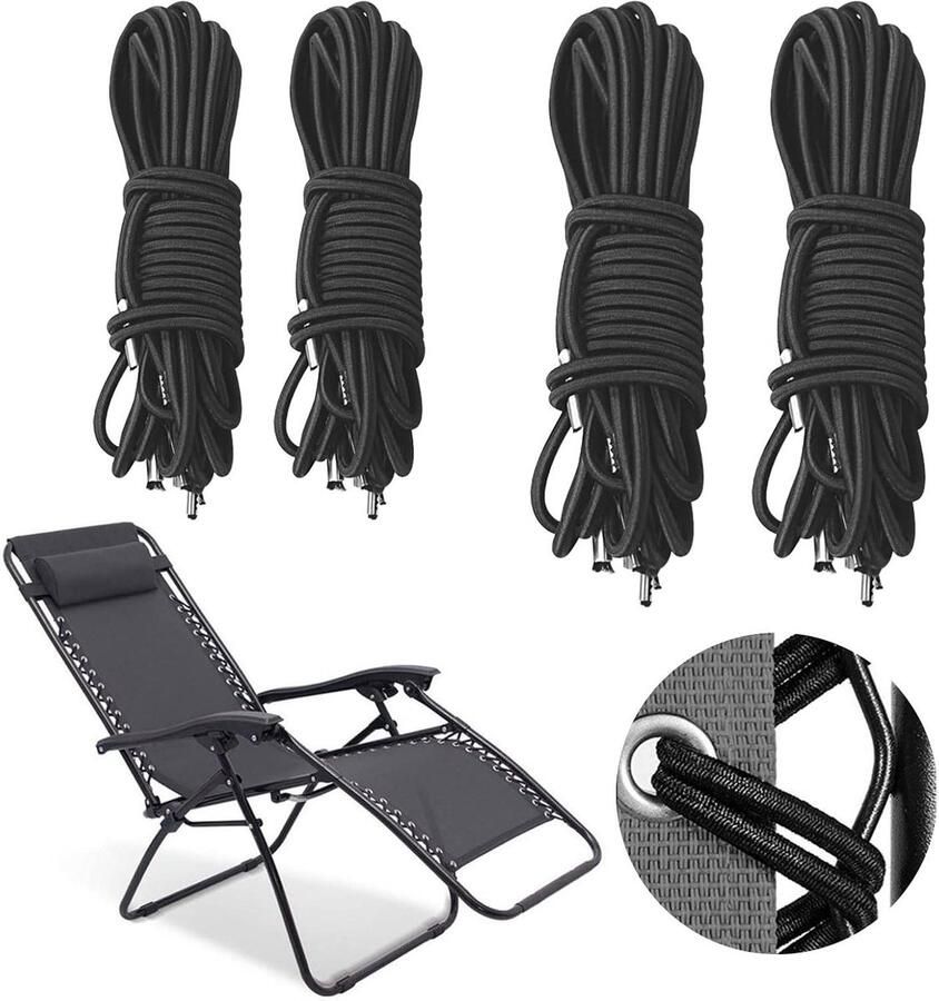 4 Stuks Elastische Koorden Reparatie Tool Kit voor Ligstoelen Universele Vervanging Outdoor Ligstoelen Anti Zwaartekracht Stoel Bungee Stoelen