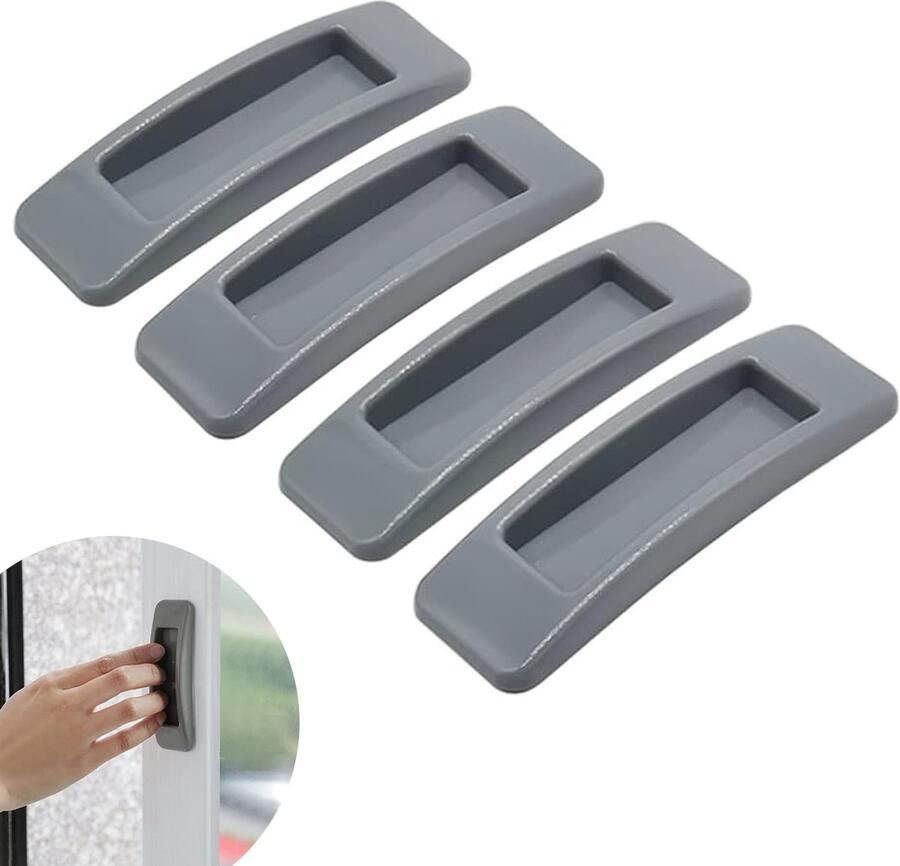 4 stuks (Grijs) Schuifdeur Raam Handgreep Zelfklevende Instant Kast Lade Handgreep Helper Deur Raam Handgreep Sticker voor Keuken Badkamer Kasten Laden Dressoirs Kasten