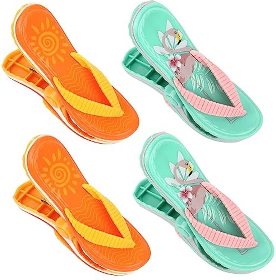 4 Stuks Handdoekclips voor Strand en Zwembad – Grote Antislip Ligstoelen Clips