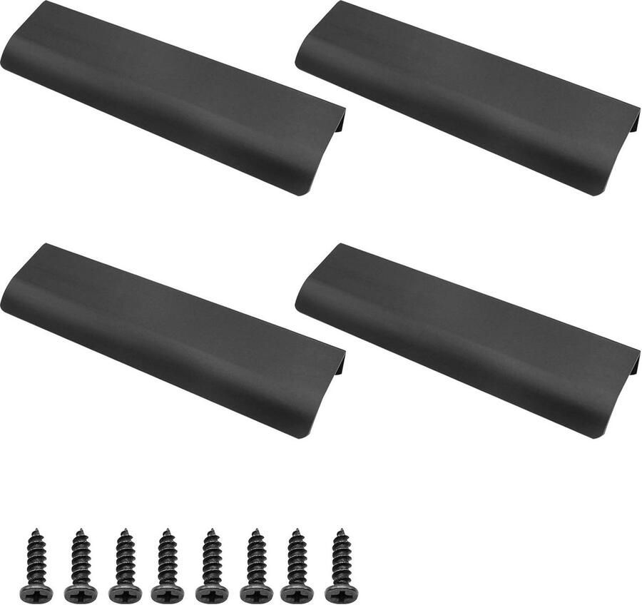 4 stuks Handgreep Meubelhandvat Handgrepen Kast Handvat zwart 15cm aluminium Onzichtbaar handvat