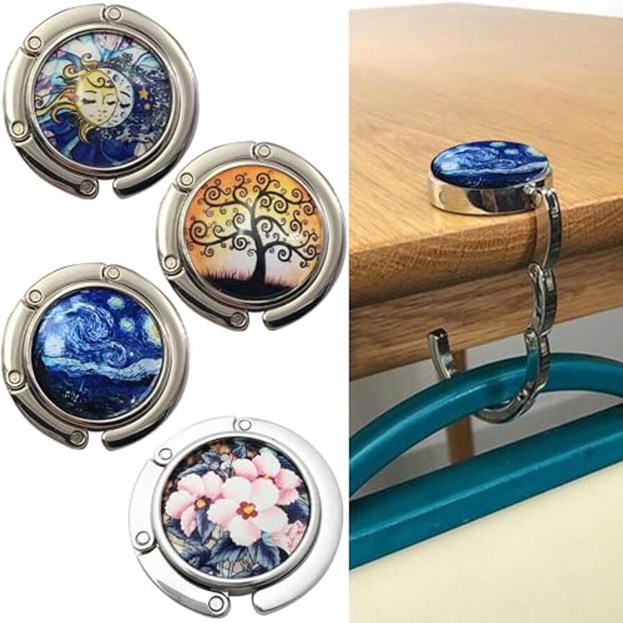 4 Stuks Handtas Tafelhanger Draagbare Haak voor Tafel en Bureau Handige Handtassenhouder voor Kantoor en Café