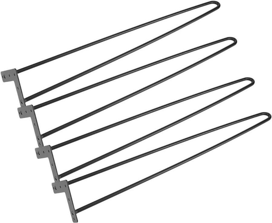 4 stuks ijzeren meubelpoten lage tafelpoten van haarspeld 2 stangen tafelpoten van metaal zwart vervanging voor tafelpoten stoel meubels (71 cm) stevige constructie