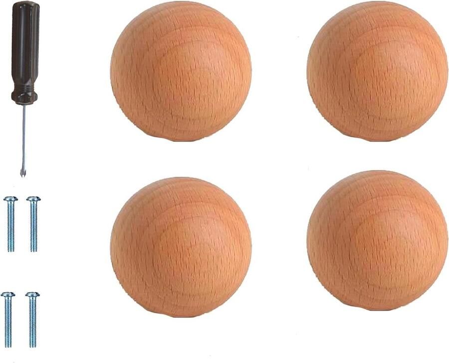 4 stuks kastknoppen heldere kleuren hout design lade handgrepen keuken slaapkamer kledingkast