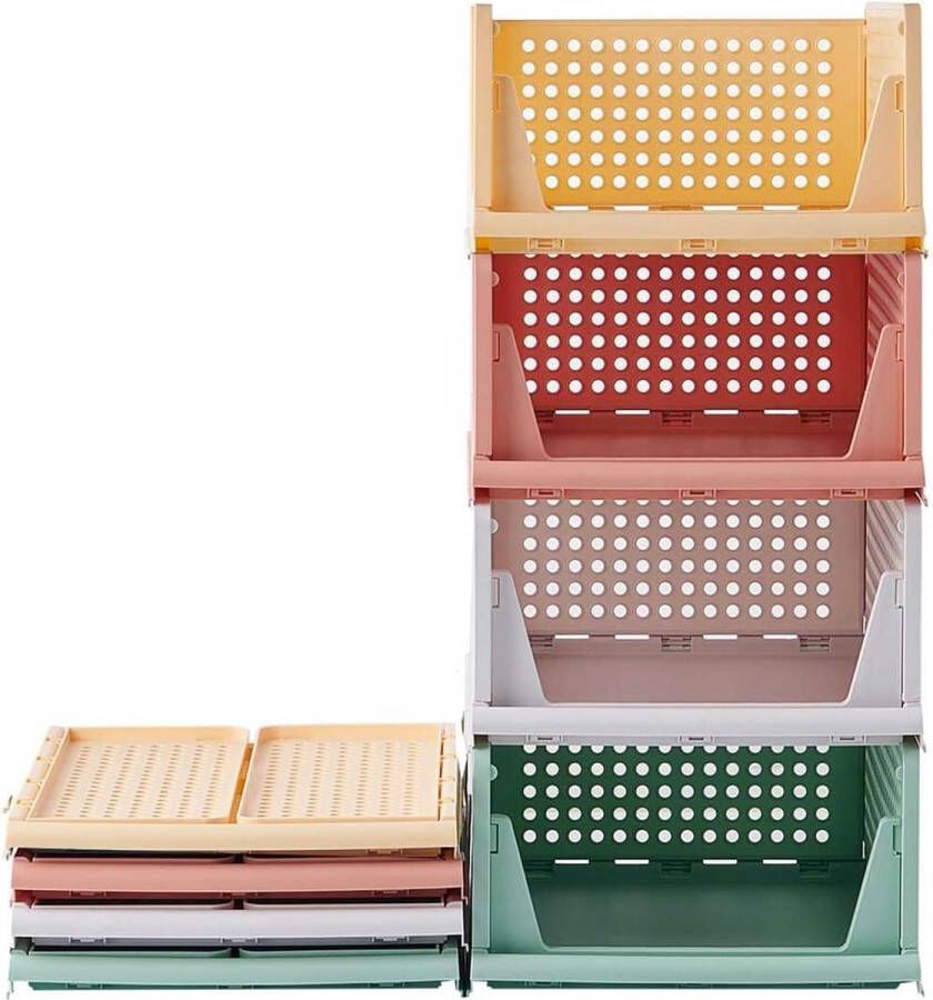 Garderobe organizer stapelbare kledingkast lade opbergdozen opbergmanden voor kleding keuken opslag badkamer 43 x 33 x 72 cm