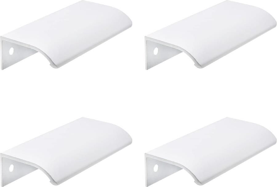 4 stuks Keukenkastgrepen Handgreep Kast meubelgreep Keukengreep Handgrepen ladegrepen Deurgreep Aluminiumlegering wit Arc-greep 64mm