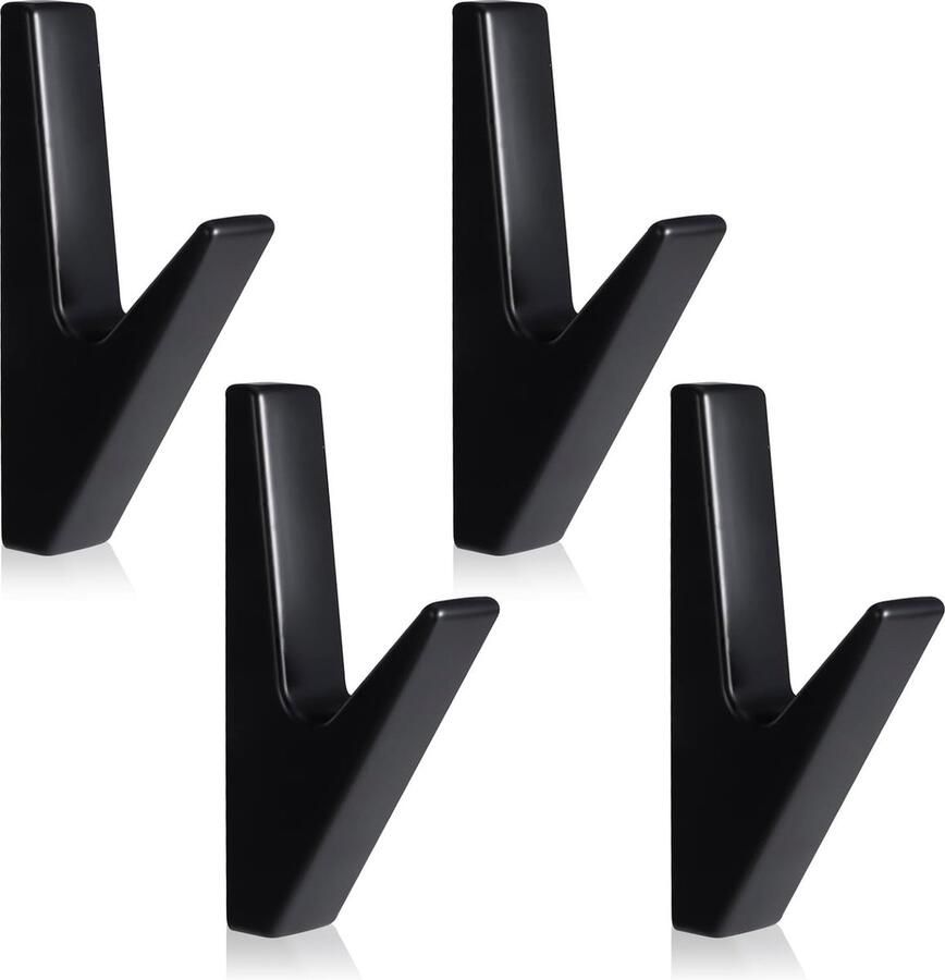 4 stuks kledinghaken zwart garderobehaken metaal enkele haken handdoekhaken voor badkamer keuken foyers en gangen