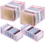 4 stuks kledingkast organizer bevat 2 stuks grote jeansvakken opbergdoos en 2 stuks beha-organizer kledingopslag van mesh voor ondergoed sokken en jeans (roze) - Thumbnail 1