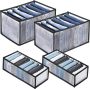 4 stuks kledingkast organizer bevat 2 stuks grote jeansvakken opbergdoos en 2 stuks beha-organizer kledingopslag van mesh voor ondergoed sokken en jeans (roze) - Thumbnail 2