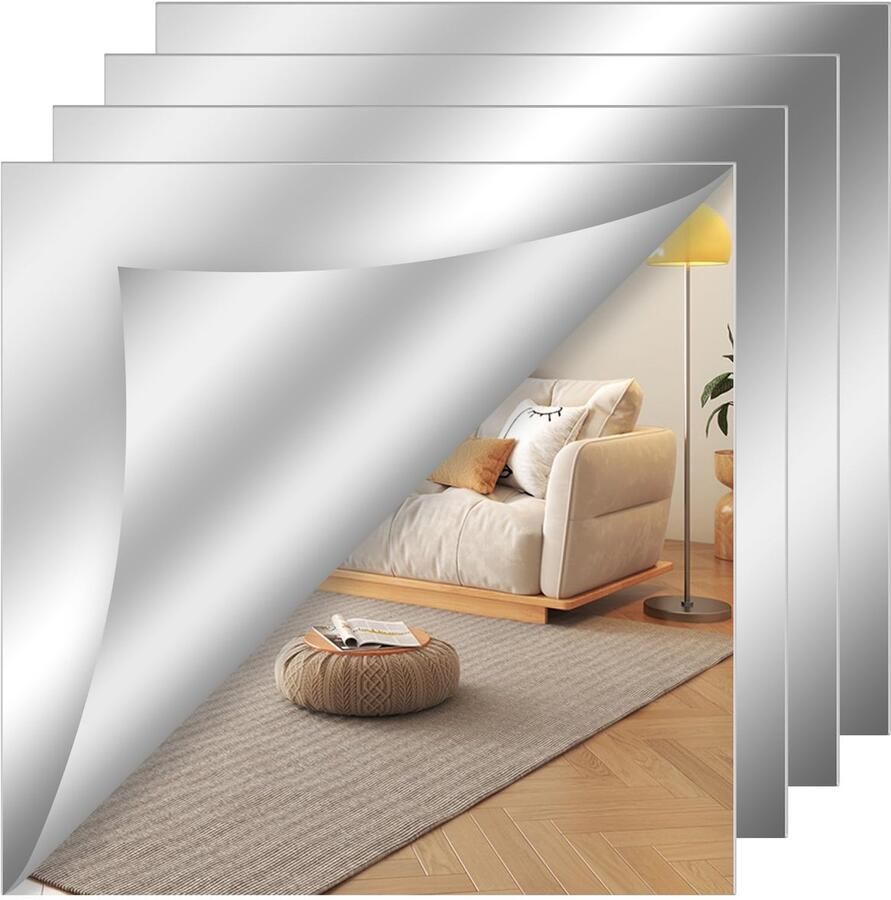 4 stuks kleefspiegels acryl spiegeltegels 30 x 30 cm wandspiegels spiegeltegels zelfklevend kleefspiegels voor kasten geschikt voor slaapkamers en woonkamers kleefspiegels voor de wand